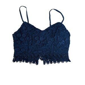 Abercrombie & Fitch Women's Size M‎ Cropped Laced Top Mermaidcore Bralette
